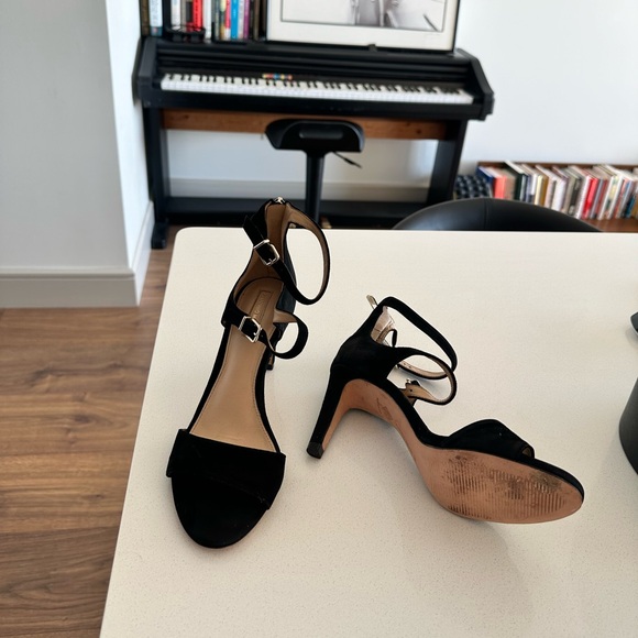 Antonio Melani Open Toe Suede Heels - Picture 2 of 6